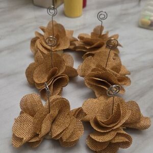 Rustic Burlap Flower Place Card Holders